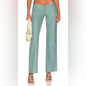 Miaou Atlas pants Slate green blue small low waist jeans